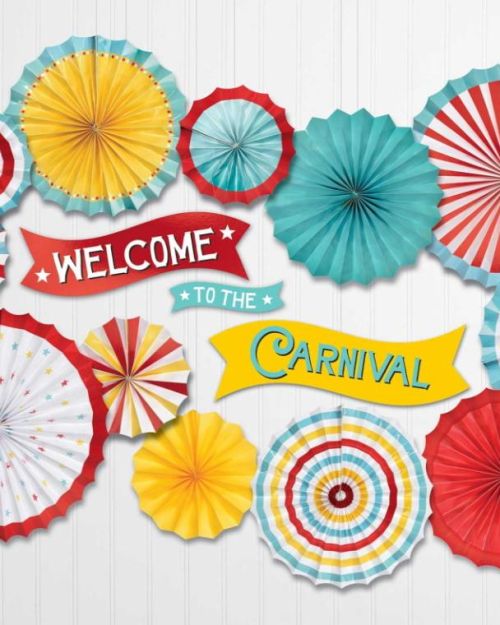 Carnival Paper Fans Decorating Set