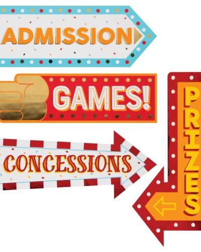 Carnival Sign Decorations 4pk