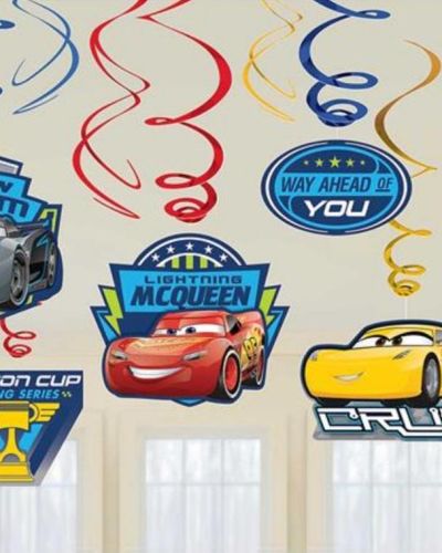 Cars 3 Hanging Swirl Decorations