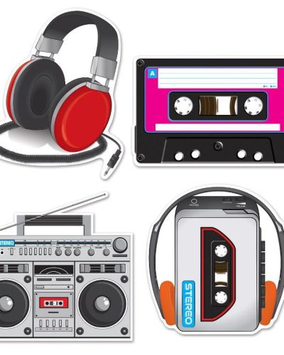 80s Cassette Player & Headphones Cutouts