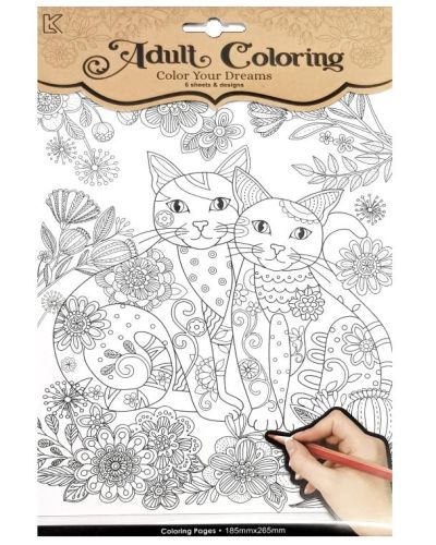 Cats Colouring Pages 6pce