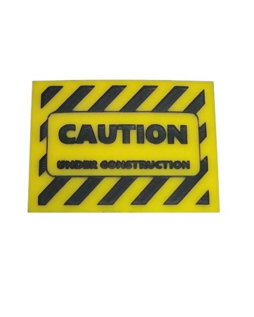 Construction Sign Acrylic Cake Plaque
