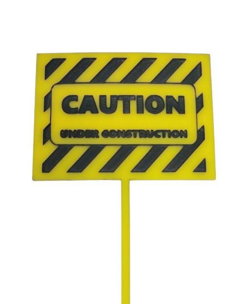 Construction Sign Acrylic Cake Topper