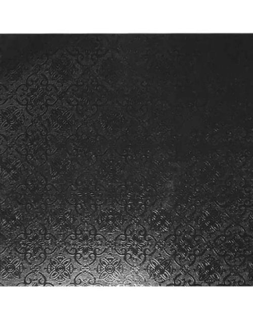 Black Masonite Cake Board Square – 15″