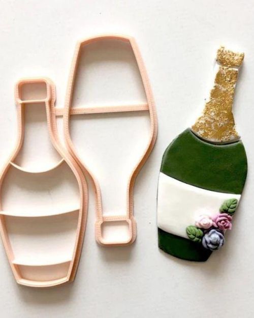 Champagne Bottle Cookie Cutter Set