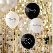 Champagne Noir 30th Birthday Balloon Bundle