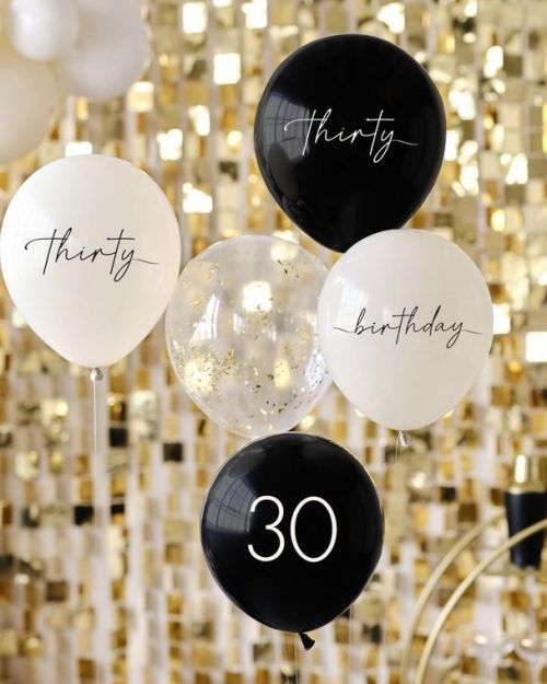 Champagne Noir 30th Birthday Balloon Bundle