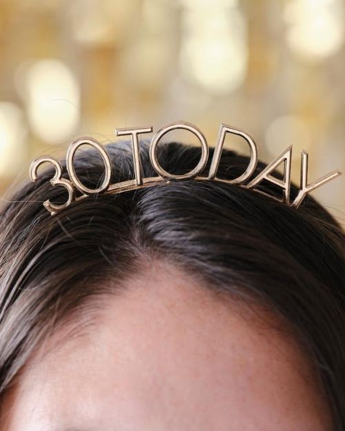 Champagne Noir 30th Birthday Headband