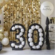 Champagne Noir 30 Balloon Mosaic Stand