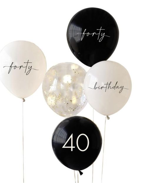 Champagne Noir 40th Birthday Balloon Bundle