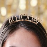 Champagne Noir 40th Birthday Headband