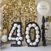 Champagne Noir 40 Balloon Mosaic Stand