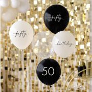 Champagne Noir 50th Birthday Balloon Bundle