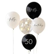 Champagne Noir 50th Birthday Balloon Bundle