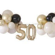 Champagne Noir 50th Birthday Balloon Bunting