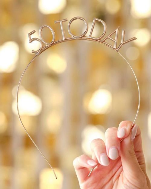Champagne Noir 50th Birthday Headband