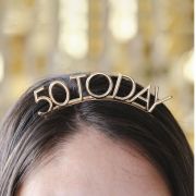 Champagne Noir 50th Birthday Headband