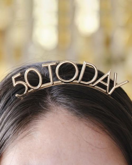Champagne Noir 50th Birthday Headband