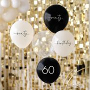 Champagne Noir 60th Birthday Balloon Bundle