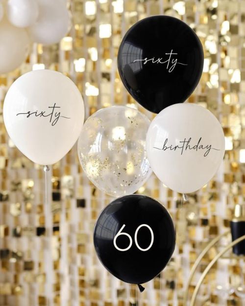 Champagne Noir 60th Birthday Balloon Bundle