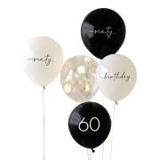 Champagne Noir 60th Birthday Balloon Bundle
