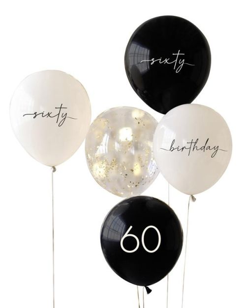 Champagne Noir 60th Birthday Balloon Bundle