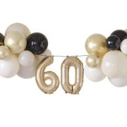 Champagne Noir 60th Birthday Balloon Bunting