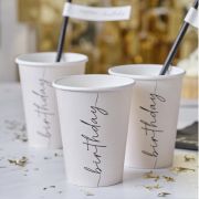 Champagne Noir Birthday Cups 8pk