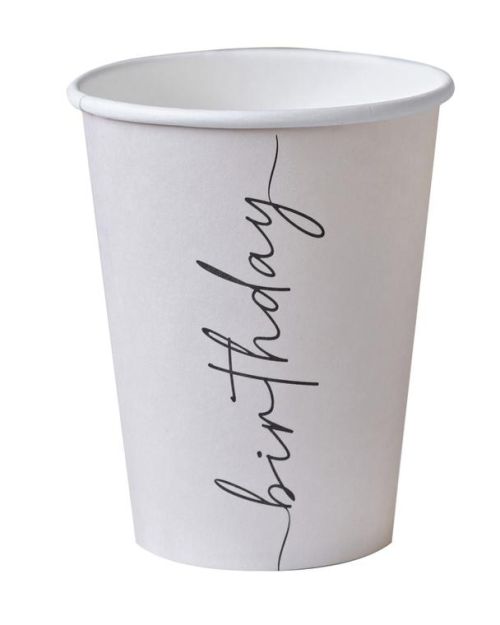 Champagne Noir Birthday Cups 8pk