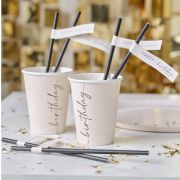 Champagne Noir Paper Straws 16pk