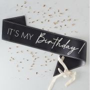 Champagne Noir It’s My Birthday Sash