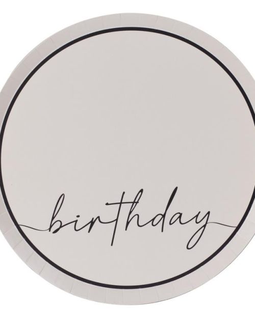 Champagne Noir Birthday Plates 8pk