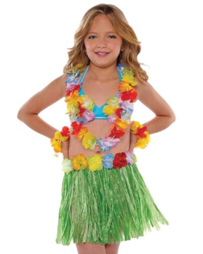 Child’s Hula Skirt Set – Green