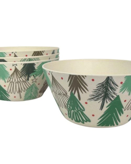 Christmas Bamboo Bowls 4pk