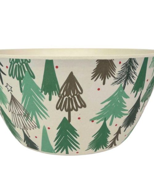 Christmas Bamboo Serving Bowl