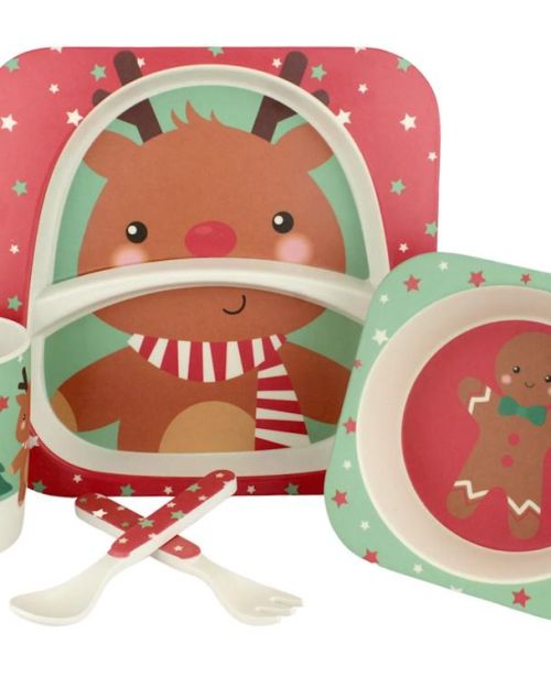 Christmas Kids Bamboo Tableware Set – Rudolph