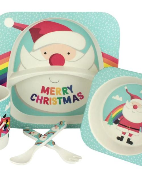 Christmas Kids Bamboo Tableware Set – Santa