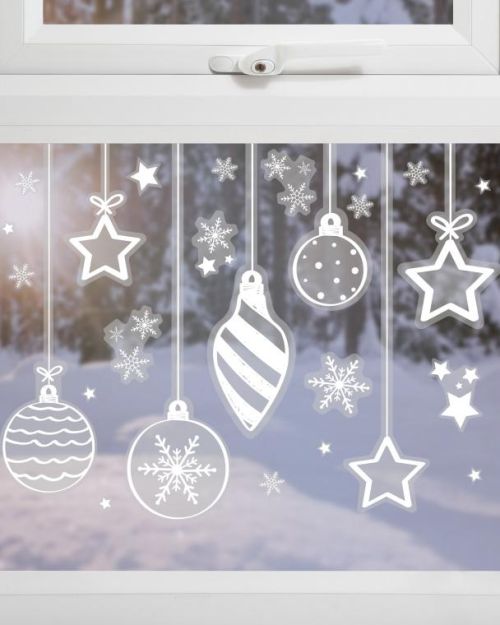 Christmas Baubles Window Decal