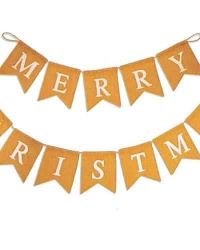 Merry Christmas Hessian Bunting