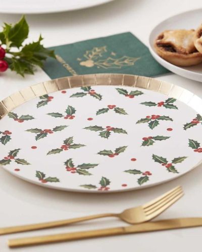 Christmas Holly Plates 8pk