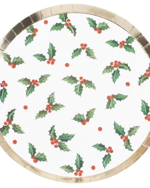 Christmas Holly Plates 8pk