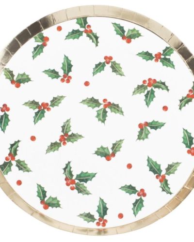 Christmas Holly Plates 8pk