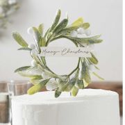 Christmas Mistletoe Cake Topper