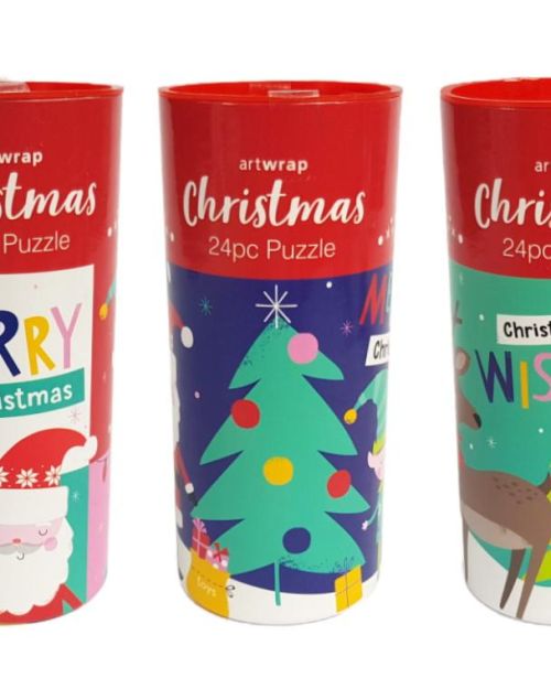 Kids Christmas 24 Piece Puzzle Cylinder