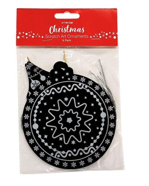 Christmas Scratch Art Ornaments 6pk