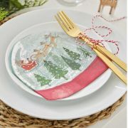 Christmas Snow Globe Shaped Napkins 16pk