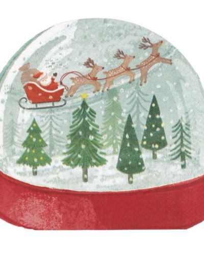 Christmas Snow Globe Shaped Napkins 16pk