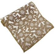 Christmas Table Runner – Hessian & White Icons