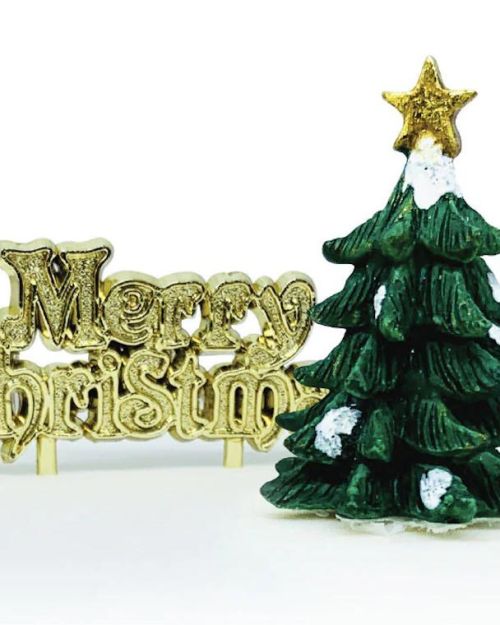Christmas Tree Cake Topper & Motto