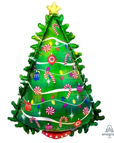 Christmas Tree Holographic SuperShape Foil Balloon